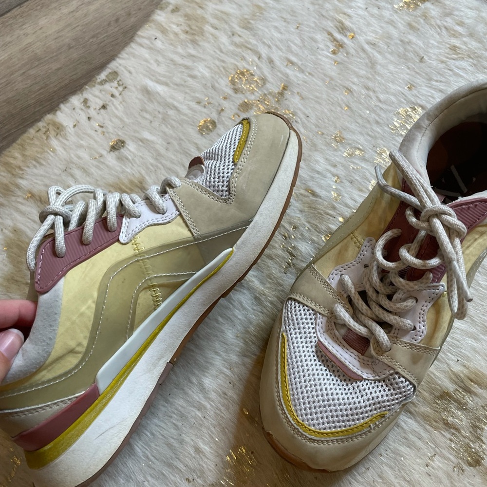 Zara pink yellow fashion sneakers - Picture 2 of 6